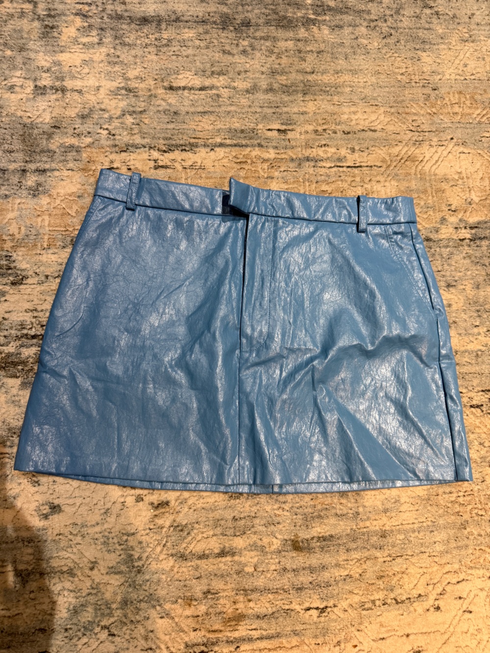 Rails Blue Leather Mini Skirt